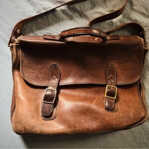 Vintage Brown Leather Messenger Bag